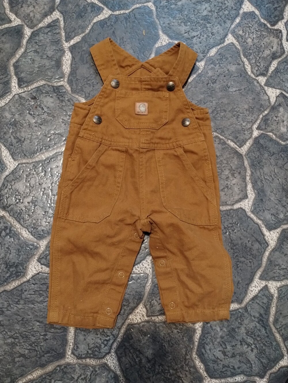 Carhartt tan infant overalls 3 mos